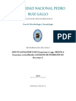 EFECTO ANTAGÓNICO DE Streptomyces Spp. FRENTE A Fusarium Verticillioides CAUSANTE DE PUDRICIÓN EN Zea Mays