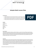 Sample Math Lesson Plan - Medt 7461 Module