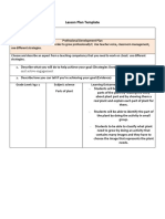 Lesson Plan Template Part of Plant