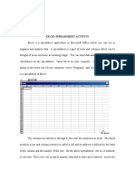 Excel Spreadsheet Activity