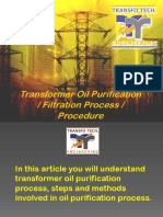 Transformer Oil Purification / Filtration Process / Procedure