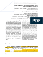 As Práticas Da Psicologia Nas Políticas Públicas de Assistência Social, Segurança Pública e Juventude.