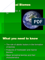 Ecological Biomes: Chapter 50, 52, & 54