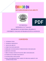 Bioavailability and First Pass Metabolism