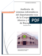 Auditoria de Sistema Cooperativa de Ahorros y Prestamos de Bayaguana