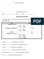 Simple Present Tense (3) : Verbs You Should With Most Verbs + S