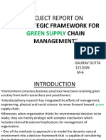 Project Report On "A Strategic Framework For: Green Supply