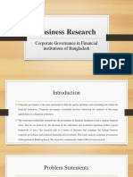 Business Research: Corporate Governance in Financial Institutions of Bangladesh