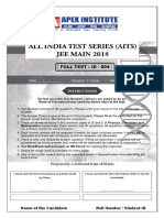 Jee-Mains Test Paper - 04