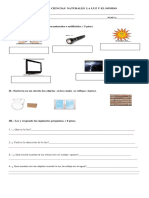  Prueba de La Luz y El Sonido Ciencias Tercer Tri Estre