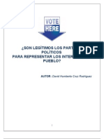 Son Legítimos Los Partidos Políticos para Representar Los Intereses Del Pueblo