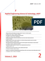 Journal Of: Applied Engineering Science & Technology, JAEST