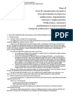 Tema 28 Actos de Comunicación A Las Partes y Otros Intervinientes en El Proceso