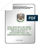 Guía para Elaborar El Manual de Organización y Funciones de La Policía Boliviana