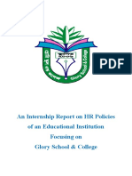 An Internship Report On HR Policies of An Educational Institution Focusing On Glory School & College