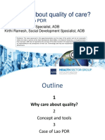 Why Care About Quality of Care? - The Case of Lao PDR' Health System