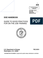 Doe Handbook: Guide To Good Practices For On-The-Job Training