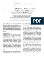 Effect of Methanol Addition To Diesel On The Performance and Emission Characteristics of A CI Engine