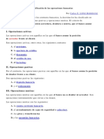 Clasificacion de Las Operaciones Bancarias