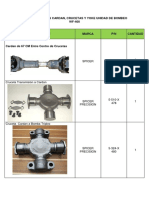 Especificaciones Cardan, Crucetas y Yoke Wf-400