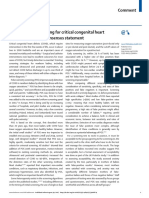 Pulse Oximetry Screening For Critical Congenital Heart Defects - A European Consensus Statement