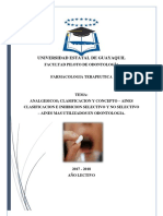 Analgesicos Clasificacion y Concepto, Aines Mas Utilizados en Odontologia.