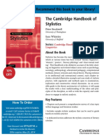 The Cambridge Handbook of Stylistics