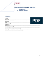 Designing Teaching & Learning: Assignment 2 QT Analysis Template