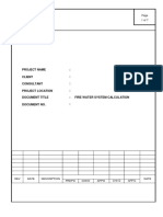 Fire Water System Calculation