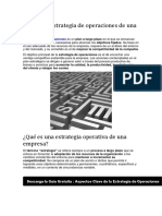 Qué Es La Estrategia de Operaciones de Una Empresa