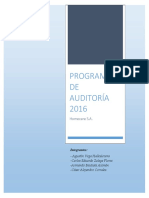 Programa de Auditoría Homecare-S.a.