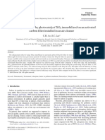 Indoor Air Purification by Photocatalyst Tio Immobilizedon An Activated Carbon Filter Installedin An Air Cleaner