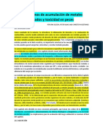 ARTICULO 1 Mecanismos de Acumulación de Metales Pesados y Toxicidad en Peces