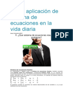 Uso y Aplicación de Sistema de Ecuaciones en La Vida Diaria