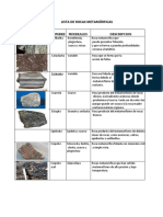 Lista de Rocas Metamorficas