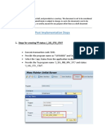 Post Implementation Steps: 1. Steps For Creating PF Status J - 1IG - STO - STAT