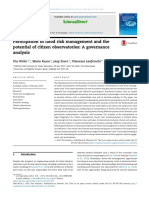 Participation in Flood Risk Management and The Potential of Citizen Observatories: A Governance Analysis