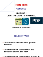 Lecture 1 (DNA - The Genetic Material)