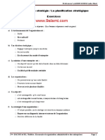 Exercices Partie I Notion de Stratégie Et Planification Corrigé