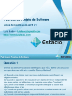 Lista - Exercicios - Padroes - Projetos - AV1 - 01 PDF