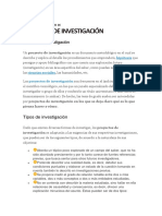 INFORMACIÓN y Ejemplos de Proyecto de Investigacion