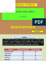 TUTORIAL. Regresión Lineal Simple. en Excel.