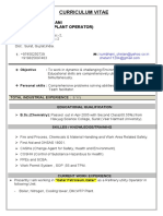 Curriculum Vitae: Chetan P. Kumbhani (Utility & Boiler Plant Operator)