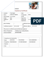 Welder Gas Cutter Competency Certificate: Certificate No: MMRC/UGC-01/SCG/02