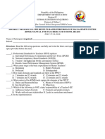 District Training On The Results-Based Performance Managemet System (RPMS) Manual For Teachers and School Heads