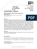 Nigerian Oil and Gas Industry Local Content Development: A Stakeholder Analysis