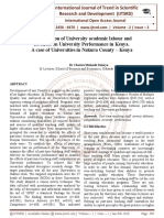 Casualisation of University Academic Labour and Its Effect On University Performance in Kenya. A Case of Universities in Nakuru County '" Kenya