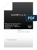 Alicorp Saa Ratios Indicadores Analisis de Estados y Ratios