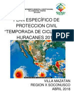 Plan Especifico Temporada de Ciclones y Huracanes 2018 Villa Mazatan