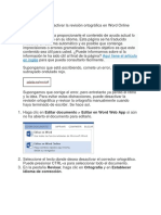 Activar o Desactivar La Revisión Ortográfica en Word Online